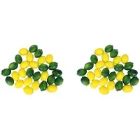 Exogio 56Pcs Artificial Lemons and Limes Fake Fruits Decorative Faux Citrus Fruits Artificial Decorations for Home Kitchen