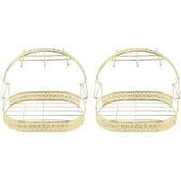 Exogio 2X Gold Large-Capacity Storage Rack Plating Coffee Cup Hob Dish Rack Can Hang Most Cups, Saucers