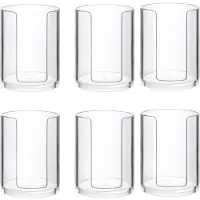 Exogio 6 Pcs Bathroom Cup Dispenser 3 Oz Countertop Storage Mouthwash Cups Holder, Plastic Small Disposable Paper Cup Holders