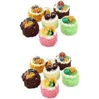 Exogio 12Pcs Artificial Simulation Cake,Realistic Cupcake Bread Dessert Model Fake Display Cake Photography Prop