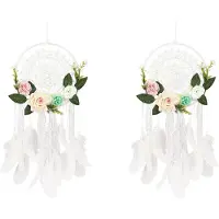 Exogio 2X Dream Catcher DIY Decorative Pendant Flower Dream Catcher Wall Hanging Decoration Wedding Decor