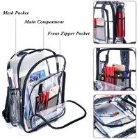 Exogio 2X Heavy Duty Clear Backpack,Security Transparent School Backpack,See Through Bookbag