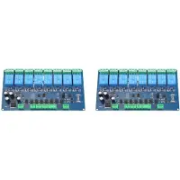 Jojomino 2X Modbus-Rtu 8 Channel Relay Module Modbus RTU 8 Input RS485 Communication TTL