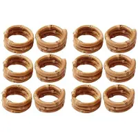 Exogio Handmade Bamboo Napkin Ring, Natural Rustic Napkin Holders Serviette Buckle Holder Set of 12