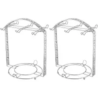 Exogio 2X Silver Plating Coffee Cup Hob Cup Dish Rack Can Hang Most 6 Cups and Saucers Metal Stand Holder