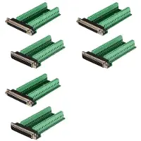 Jojomino 6Pcs DB37 Male Female Breakout Board Connector, RS232 D-SUB Serial 37 Pin Port Terminal Solderfree Adapter