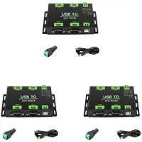 Jojomino 3X Industrial Isolated USB to 4CH RS232 Converter USB to Serial Adapter FT4232HL Chip Wind/Linux/Android,RS232 Male Port