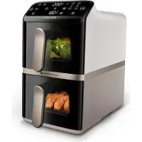 Philips 4000 Series NA462 - Dobbelt varmluftssteger - 10 liter - 2.75 kW - silkebeige/hvid