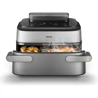 Philips 5000 Series NA565 - Dobbelt varmluftssteger - 9.5 liter - 2.75 kW - sølv/sort
