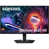 Samsung Odyssey OLED G5 S27FG502SU - G50SF Series - OLED-monitor - gaming - 27 - 2560 x 1440 QHD @ 180 Hz - 200 cd/m² - 1000000:1 - HDR10 - 0.03 ms - HDMI, DisplayPort - sort