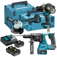 Makita COMBO-sæt 18V DLX3202TJ (DHP492, DGA506, DHR243) 3x5,0Ah 2xMP