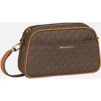 Michael Kors Michael Korstil kvinder. 32F5GJ6C5B Jet Set kamera-skuldertaske lille med brunt logo (OSFA), Casual, Læder