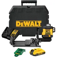 DeWalt DCLE34031D1-QW, 40 m, 3 mm/m, 360°, 360°, Linjeniveau, Sort, Gul