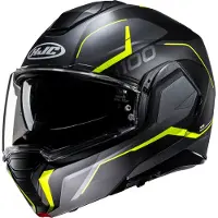 HJC i100 Lorix MC3HSF Mat/Sort/antracit/Gul M