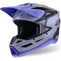 Alpinestars S-M3 Jettson Crosshjelm Grå/Lilla L