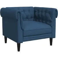 vidaXL Chesterfield-sofastol stof blå