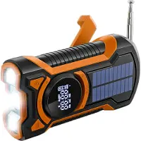 Just in Case 5000mAh Emergency Radio with Solar - Black/Orange - 5000 mAh