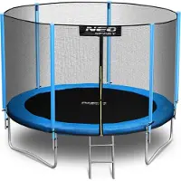 Neo-Sport 8 pėdų / 252 cm sodo batutas su lauko tinklu ir kopėčiomis
