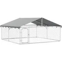 vidaXL udendørs hundebur med tag 300x300x150 cm