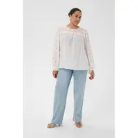 KAFFE CURVE Bluse 'KCmally' hvid