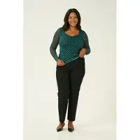 KAFFE CURVE Bluse 'KC Autumna' grå / grøn