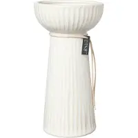 ERNST løgvase riflet 19 cm Naturhvid