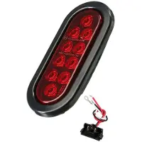 Exogio Car Oval 10LED Light Bulbs Brake Lights with Plug12V Turn Signal Lights Universal for Most Cars Trucks Trailer Red