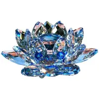 Exogio E Crystal Lotus Flower Figurine Valentine Wedding Decor Glass Collection Paperweight Table Ornaments Souvenir Gift