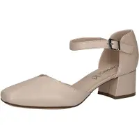 Caprice Pumps, beige, made of Leather with Trapeze heel, Size 39