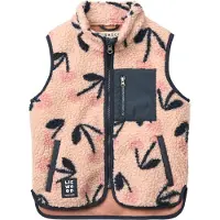 Liewood Fleecevest - Teddy - Vada - Mega Cherry Heart/Rosey - - 8 år (128) - Fleecejakke