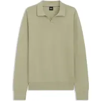 BOSS Strikket sweater i bomuld med Johnny-krave