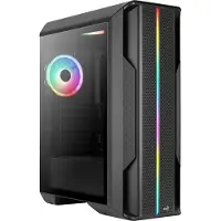 Aerocool Splinter Duo - Mid tower - ATX - sidepanel med vindue (hærdet glas) - sort - USB/Lyd
