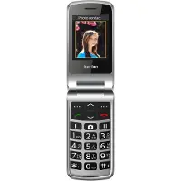 Beafon SL495 LTE - 4G, Silver Line, flip-mobiltelefon med store knapper, sort-sølv