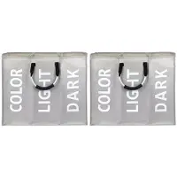 Exogio Divided Foldable Laundry Basket Bag Dirty Clothes Laundry Basket Waterproof Fabric Dirty Clothes Storage Basket A