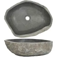 vidaXL håndvask (45-53)x(34-41) cm oval flodsten