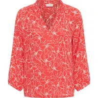Kaffe Bluse 'KATine Amber' orangerød / hvid