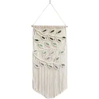 Typecat Blade Macrame vægophæng grønt blad boho dekoration garn gobelin håndlavet