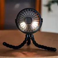 Typecat Lyserød bærbar USB genopladelig lydløs mini-ventilator med 3 hastigheder, justerbar med