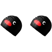 Typecat 2X Swimming Caps Penguin Durable Nonslip Flexible Latex Swim Caps for Surfing Kids Girls Boys Women Men