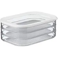 Tlily 1.6L with 3 Tier Meat Pieces Storage Box Airtight Lid Do'T Dishwasher Safe, Otherwise It Will Deform, 3Layer Crisper