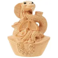 Typecat Chinese Snake Statue Hand Carved Wooden Feng Shui Decoration Statue Good Luck Wealth Animal Sculpture