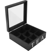 Typecat Træ 9 Gitre Teæskeposer Beholder Opbevaring Firkantet Gaveæske Transparent