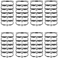 Kepptory 48 Piece Volleyball Bracelets, Volleyball Charm Bracelet, Braided String Bracelet with Volleyball Pendant Decoration