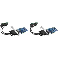 Kepptory 2X PCI-E to RS485/422 Expansion Card Industrial-Grade Serial Card Converter with Voltage Suppression Protector,2