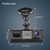 Typecat Bil DVR HD 1080P 3-linser Dash Cam til inde i bilen Trevejskamera DVR'er R
