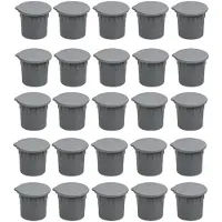 Kepptory 25Pcs Pool Fence Caps Pool Fence Hole Caps , Pool Deck Sleeve & Patio Ground Plugs for Most Pool