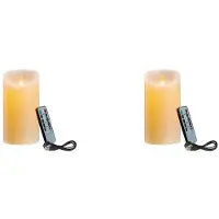 Tlily 2X LED Candles, Flickering Flameless Candles, Rechargeable Candle, Real Wax Candles with Remote Control,12.5cm A