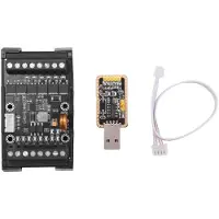 Kepptory FX1N-14MT PLC Industrial Control Board+Case+USB-TTL Cable PLC Module Analog Input/Output with Guide Rail