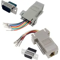 Torribaly 10Pcs DB9 to RJ45 Modular Adapter, DB9 to RJ45 Female Jack Ethernet Adapter