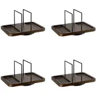 Typecat 4X Napkin Holder for Table, Rotating Metal Napkin Dispenser with Salt and Pepper Shakers Caddys Standing